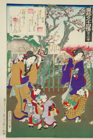 Toyohara KUNICHIKA (1835-1900), Sekiya z serii Genji Goju - yo Jo, 1884