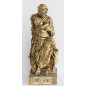 Rzeźba - Madonna Z Dzieciątkiem, drewno polichromowane, wys. 50 cm