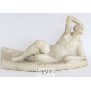 Figurka - Akt Męski, alabaster, wys. 15 cm