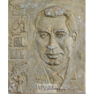 Zygmunt Makowski, Plakieta - Portret mężczyzny z emblematami