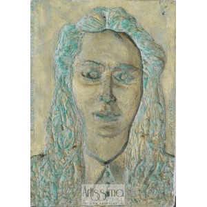 Zygmunt Makowski, Plakieta - Portret kobiety seledynowy - negatyw