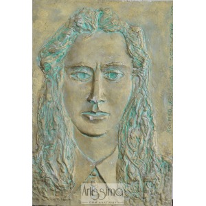 Zygmunt Makowski, Plakieta - Portret kobiety seledynowy - pozytyw
