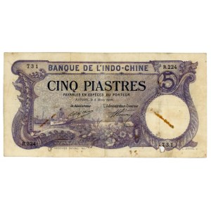 French Indochina 5 Piastres 1920