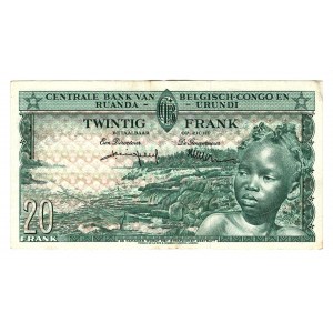 Belgian Congo 20 Francs 1957