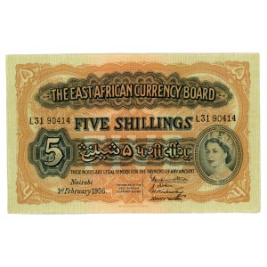 East Africa 5 Shillings 1956