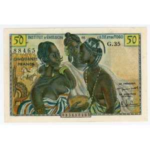 French West Africa 50 Francs 1956 (ND)