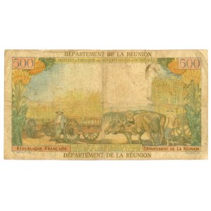 Reunion 10 Nouveaux Francs on 500 Francs 1971