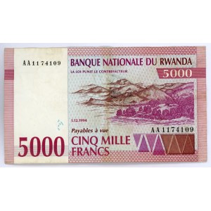 Rwanda 5000 Francs 1994