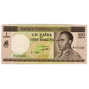 Zaire 1 Zaire 100 Makuta 1967