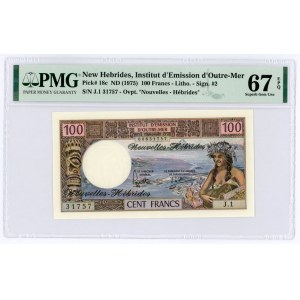 New Hebrides 100 Francs 1975 SUPERB GEM UNC PMG 67 EPQ