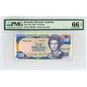 Bermuda 10 Dollars 1993 PMG 66 EPQ