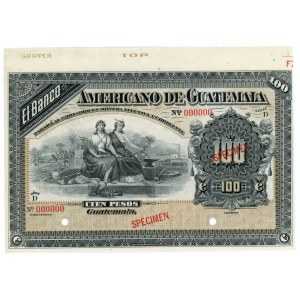 Guatemala 100 Pesos 1895 - 1925 (ND) Specimen