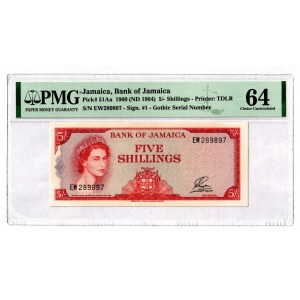 Jamaica 5 Shillings 1964 (ND) PMG 64