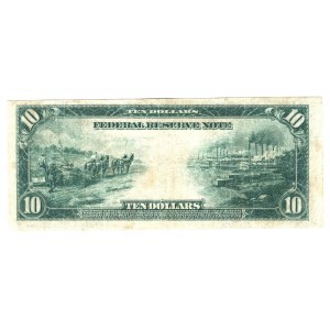 United States Federal Reserve Note 10 Dollars 1914