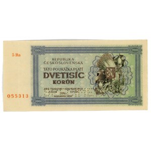 Czechoslovakia 2000 Korun 1945 Specimen