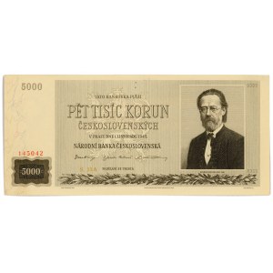 Czechoslovakia 5000 Korun 1945 Specimen