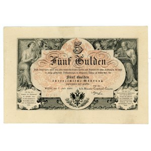 Austria 5 Gulden 1866 - 1867 (ND)