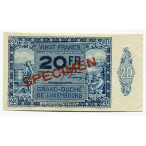Luxembourg 20 Francs 1929 Specimen