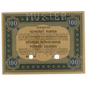 Montenegro 100 Perpera 1917 Muster