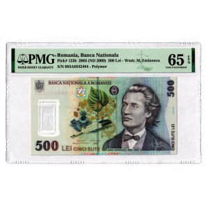 Romania 500 Lei 2009 (ND) PMG 65 EPQ