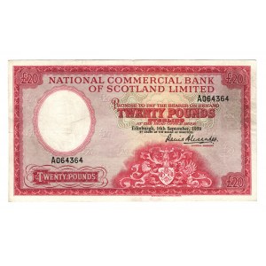 Scotland National Commercial Bank 20 Pounds 1959