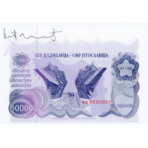 Yugoslavia 500000 Dinara 1989 Proof