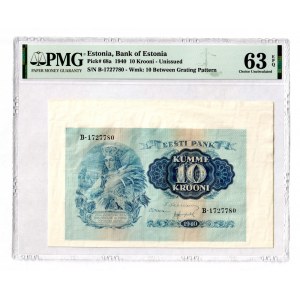 Estonia 10 Krooni 1940 Unissued PMG 63 EPQ