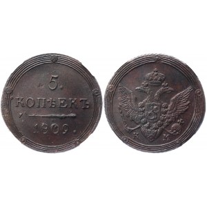 Russia 5 Kopeks 1809 KM R1 NNR MS62BN