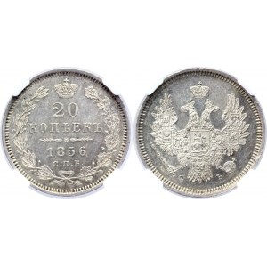 Russia 20 Kopeks 1856 СПБ ФБ NNR PL63