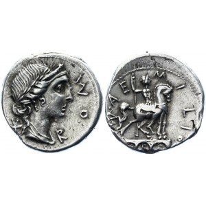 Roman Republic AR Denarius 114 - 113 BC Manlius Aemilius Lepidus