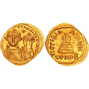 Byzantium AV Solidus 610 - 641 AD Heraclius with Constantine