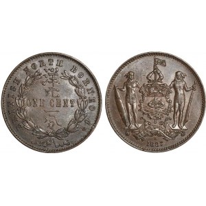 British North Borneo 1 Cent 1887 H NGC MS 63  BN