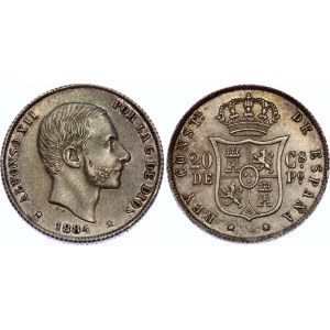 Philippines 20 Centimos de Peso 1884