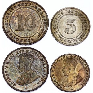 Straits Settlements 5 & 10 Cents 1918