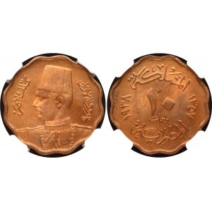 Egypt 10 Milliemes 1938 AH 1357 NGC MS 64 RB