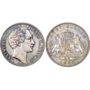 German States Bavaria 2 Gulden 1850 NGC MS 62
