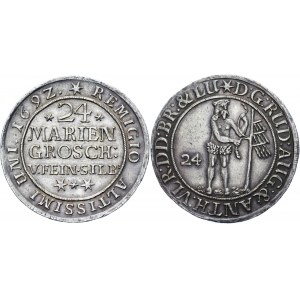 German States Brunswick-Wolfenbüttel 24 Mariengroschen 1692