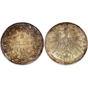 German States Frankfurt 2 Gulden 1847