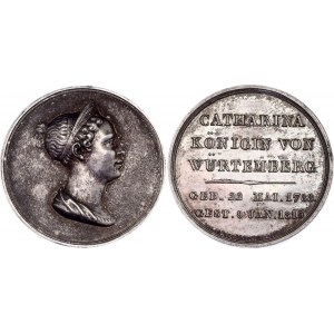 German States Wurttemberg Memorial Medal Catherine Pavlovna of Russia 1788 - 1819 Very Rare!