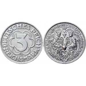 Germany - Weimar Republic 3 Reichsmark 1927 A