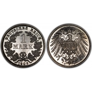 Germany - Empire 1 Mark 1908 D Proof