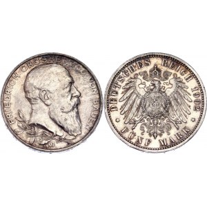 Germany - Empire Baden 5 Mark 1902