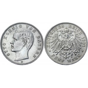 Germany - Empire Bavaria 5 Mark 1901 D