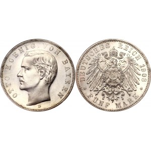 Germany - Empire Bavaria 20 Mark 1908 D NGC UNC