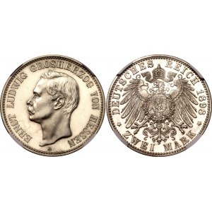 Germany - Empire Hessen 2 Mark 1898 A Proof NGC PF62