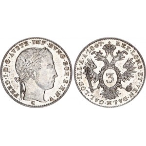 Austria 3 Kreuzer 1847 C