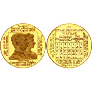 Austria Gold Medal Marriage of Rudolph & Stephanie 1881