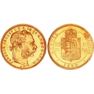 Hungary 8 Forint / 20 Francs 1880 KB