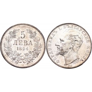 Bulgaria 5 Leva 1894 КБ PCGS MS61