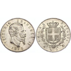 Italy 5 Lire 1875 MBN